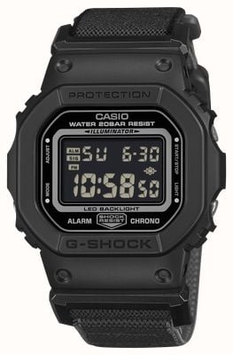 Casio G-Shock 5600 Series Alarm Chrono (42.8mm) Digital Display / Black FIDLOCK® Band Watch DW-5600MNC-1ER