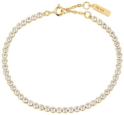Ania Haie Gold Plated Silver Row Bezel Set Bracelet B058-06G