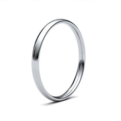 James Moore Wedding Rings | 9ct White Gold | 2mm | Light | Traditional Court | AG_2LLC-9W