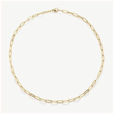 D.LOUISE Gold Tone  modern Paperclip Necklace* GN-010