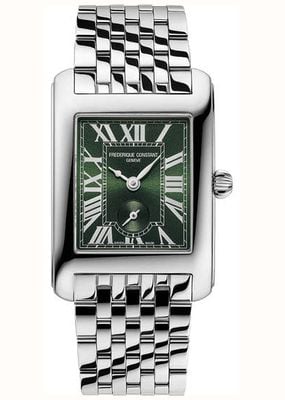 Frederique Constant Classics Carree Small Seconds (25.5mm) Green Sunray Dial / Stainless Steel Bracelet FC-235GR2C6B