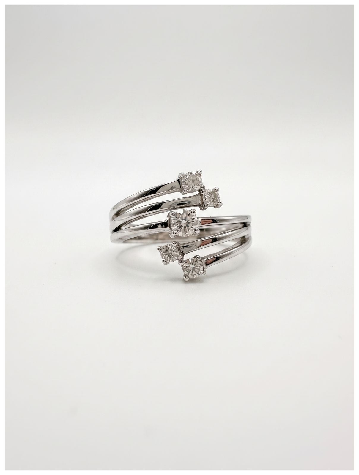 James Moore & Co JM3106 9k White Gold 5 Stone Diamond Ring Jewellery