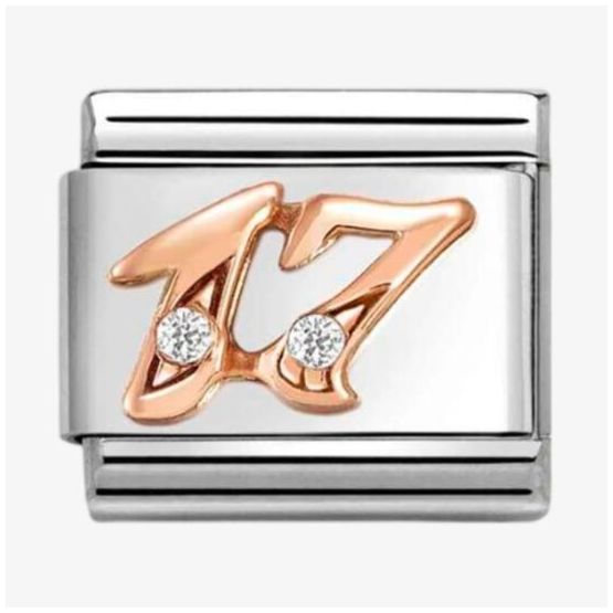 Nomination 430315/17 Classic Number 17 Rose Gold Charm Jewellery