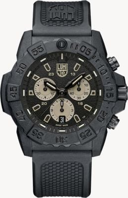 Luminox Navy SEAL Chronograph 3580 Series (45mm) Black Dial / Black NBR Rubber Strap XS.3587