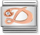 Nomination Classic Letter D 9ct Rose Gold & Steel Charm 430310/04