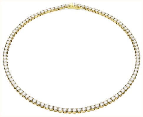 Swarovski Matrix Tennis Necklace White Crystals Gold-Tone Plated 5681795