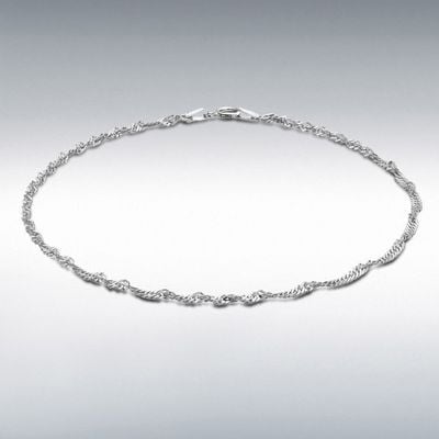 Sterling Silver Twist Curb Anklet 23cm/9" 8.23.0474
