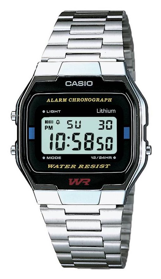 Casio A163WA-1QES Vintage Retro Digital Dial / Stainless Watch