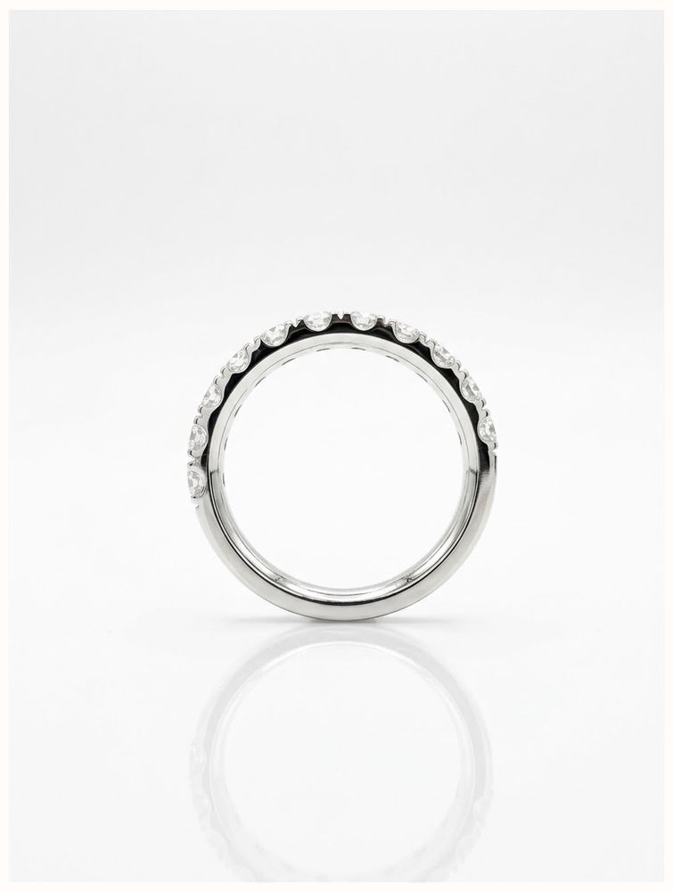 1ct Round Brilliant Cut Natural Diamonds 18ct White Gold Pavé Ring C29001E881 - alternate view 3