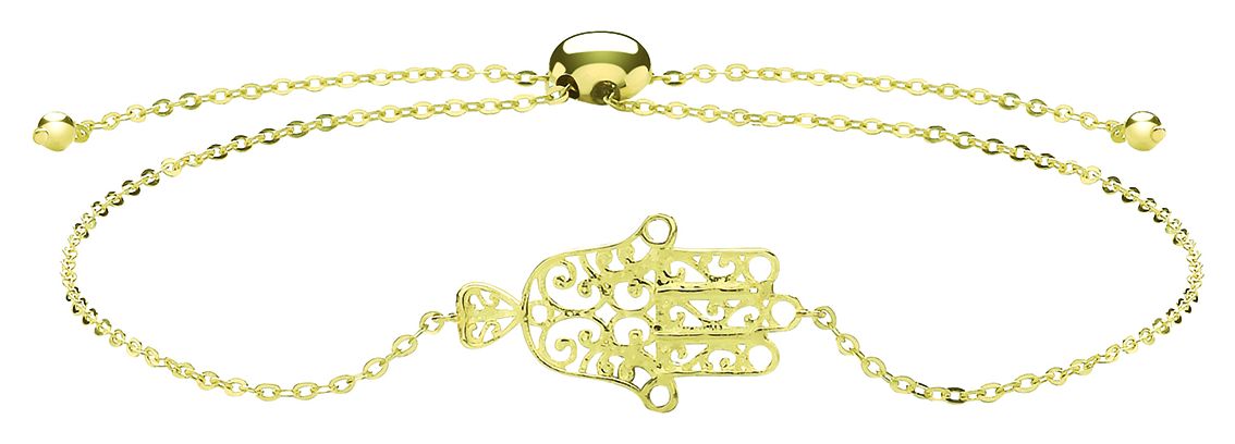Treasure House BR630 Women's 9ct Yellow Gold Hamsa Pull Jewellery