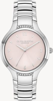 Olivia Burton Classic Lea Crystal (34mm) Light Blush Dial / Stainless Steel Bracelet 24000208