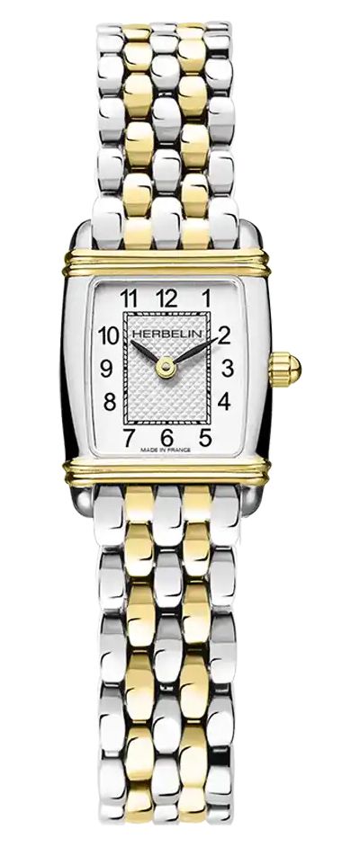 Herbelin 17438BT22 Art DÃ©co Tonneau Quartz (17.8mm) White Watch