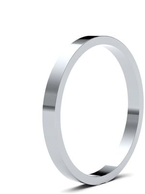 James Moore Wedding Rings | 9ct White Gold | 2mm | Light | Flat | AG_2LLF-9W