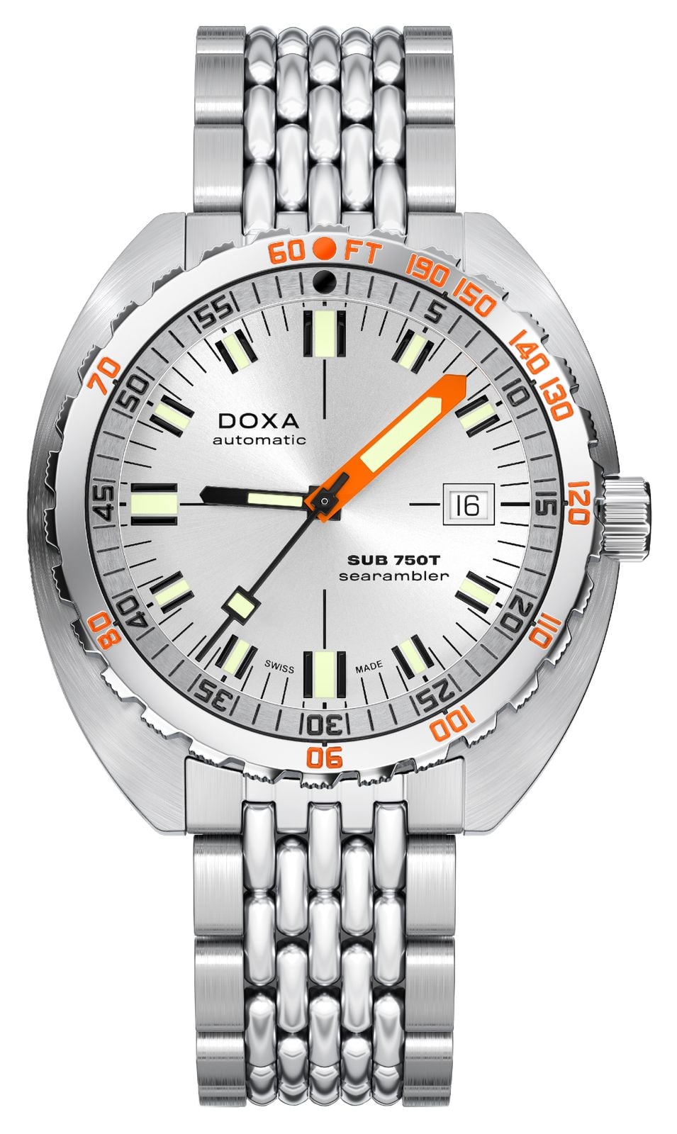 DOXA 825.10.021.10 SUB 750T Searambler (45mm) Silver Sunray Watch
