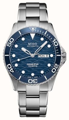 Mido Ocean Star 200C Automatic (42.5mm) Blue Wave-Pattterned Dial / Stainless Steel Bracelet M0424301104100
