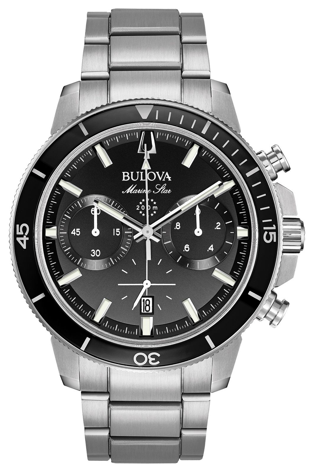 Bulova 96B272 Men’s Marine Star Black Chronograph Watch