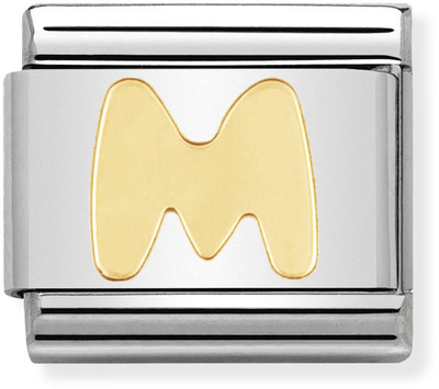 Nomination Classic Letter M 18ct Gold & Steel Charm 030101/13