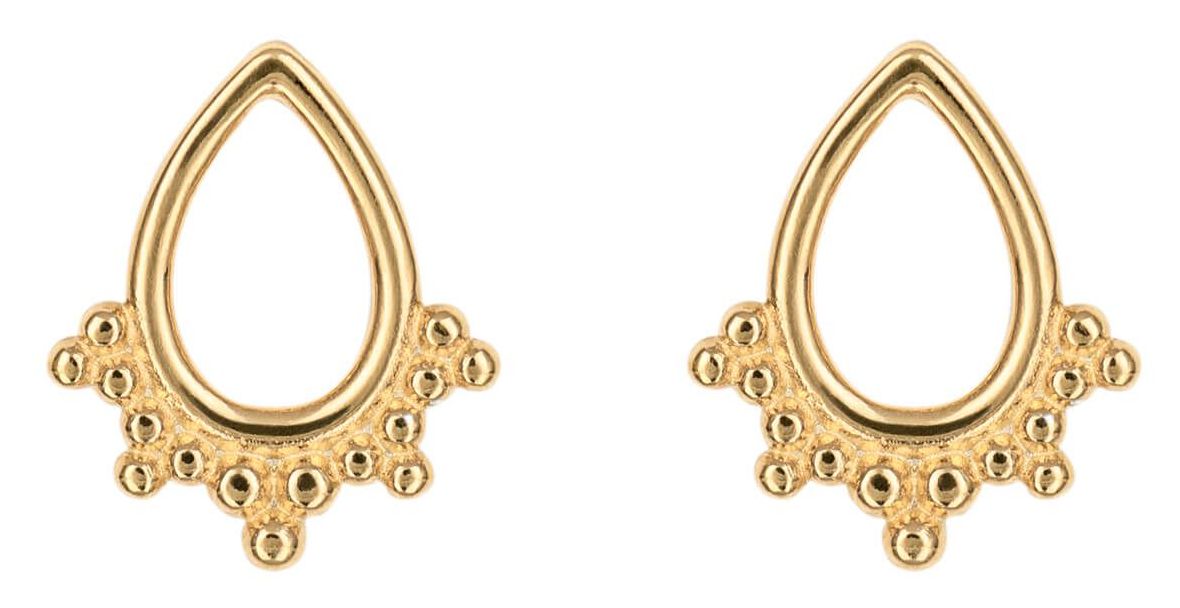 Elements Gold E6168 Gold Plated Sterling Silver Open Tear Jewellery