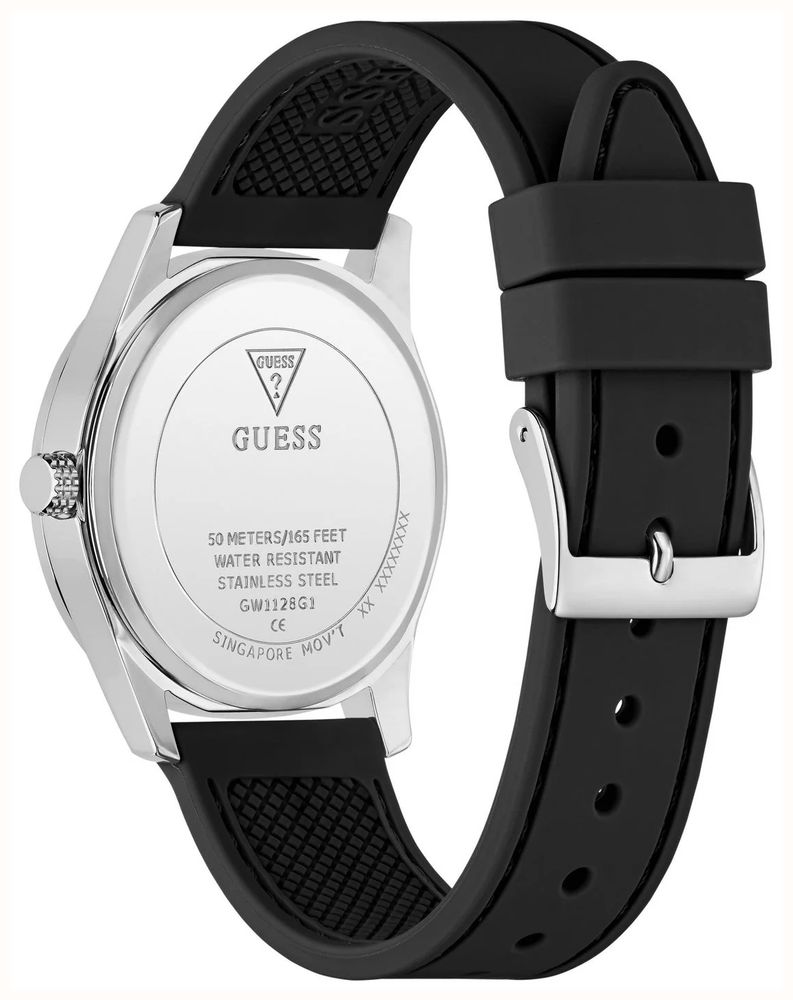 Guess Quentin Black Sunray Dial Black Silicone Strap GW1128G1 - alternate view 3