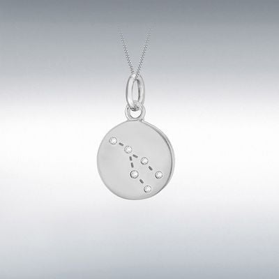 IBB Silver Taurus Star Sign Constellation Disc Pend 8.68.5709