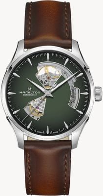 Hamilton Jazzmaster Open Heart Automatic (40mm) Green Dial / Brown Leather Strap H32675560