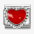 Nomination Classic Beaded Red Heart Sterling Silver Charm 330204/39