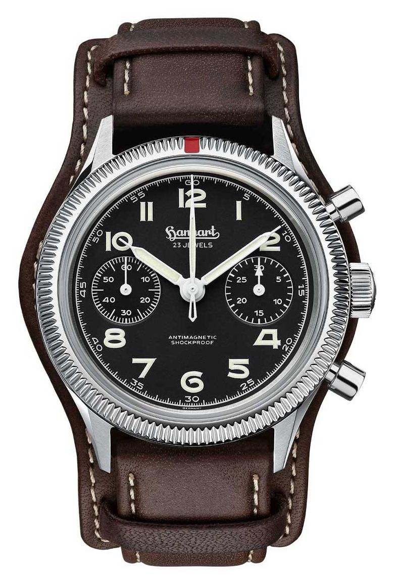 Hanhart H701.210-7110 417 ES 1954 (39mm) Black Dial / Dark Watch
