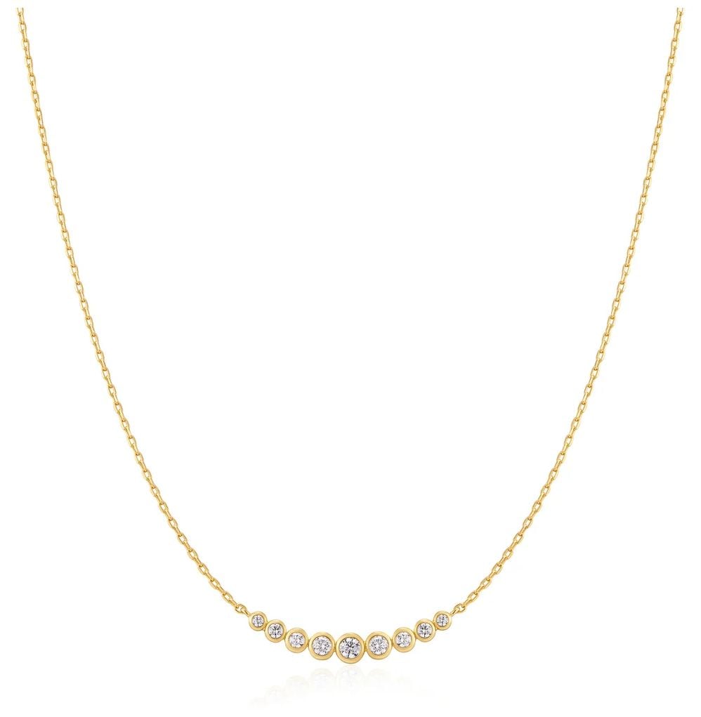 Ania Haie N075-08G Gold Graduated Bezel-Set Necklace Jewellery