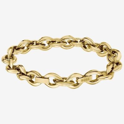 BOSS Jewellery Fiora Gold Tone Oval Link Chain Bracelet 1580811