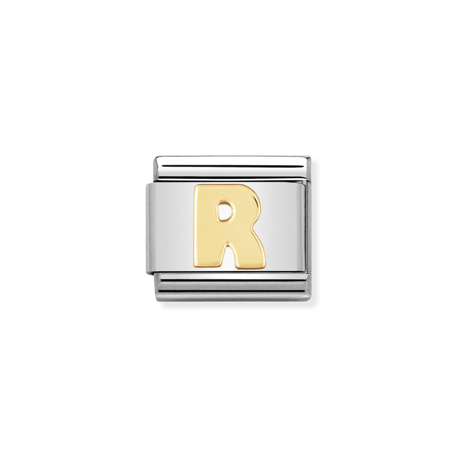 Nomination 030101/18 Classic Letter R 18ct Gold & Steel Jewellery