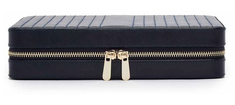 WOLF 766117 Maria Large Zip Case - Navy Blue Jewellery