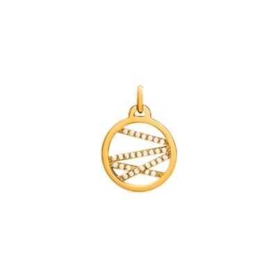 Les Georgettes 70318741908000 16mm Liens Gold Plated CZ Jewellery