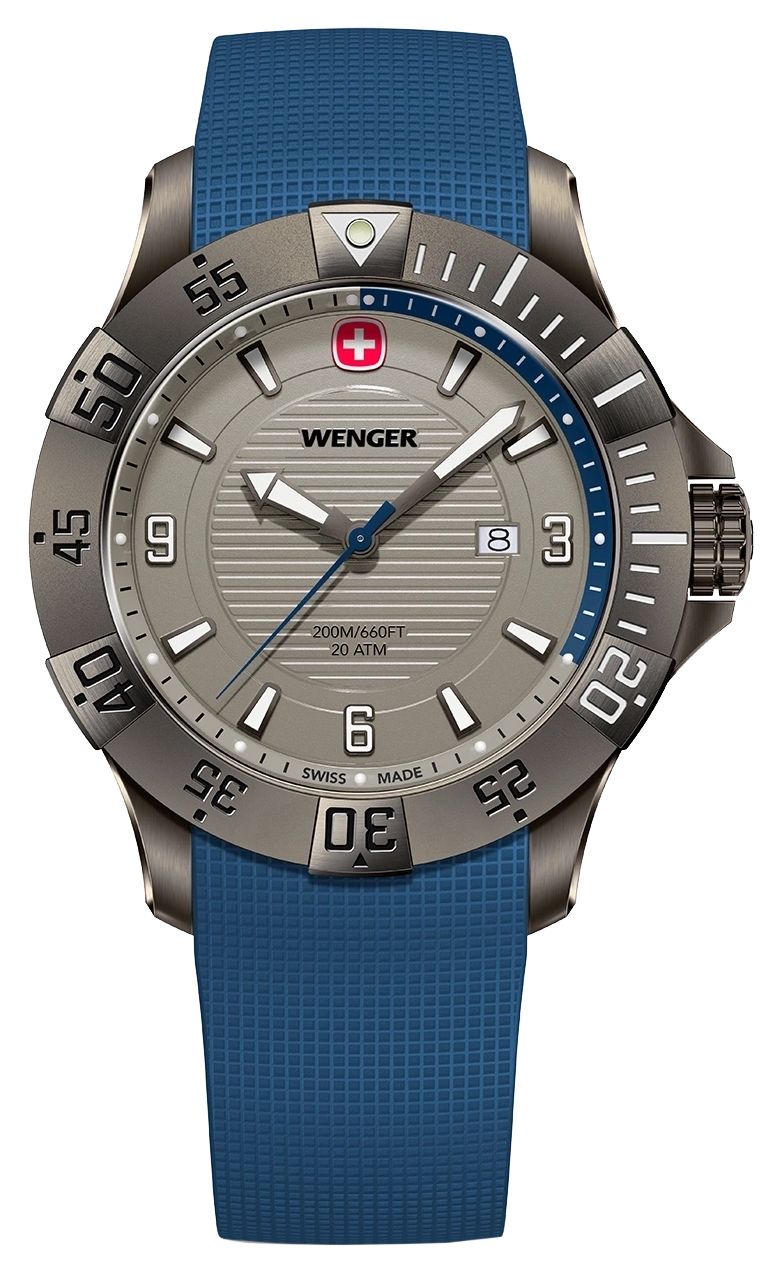 Wenger 01.0641.142 Seaforce Quartz (43mm) Grey Dial / Blue Watch