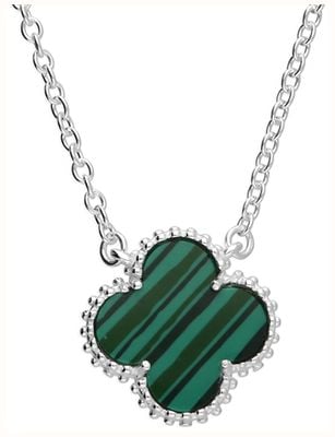 James Moore CME Green Malachite Quatrefoil Clover Necklace 40cm+5cm H6401/G