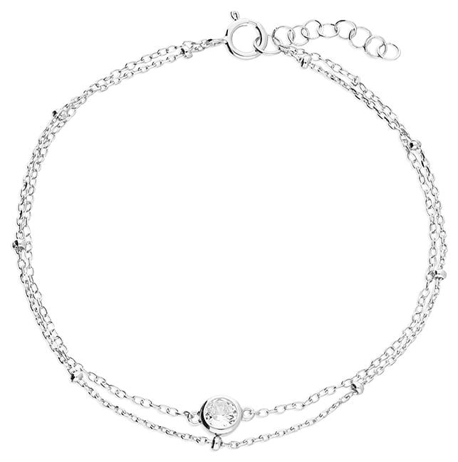 CME Leicester Limited H5100/S Sterling Silver CZ Double Row Jewellery