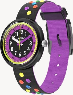 Flik Flak Children's ASTRO DISCO Themed Fabric Strap Quartz FPNP191