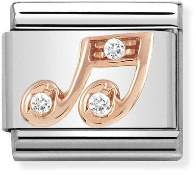 Nomination Classic Music Notes 9ct Rose Gold & Steel Charm 430305/25