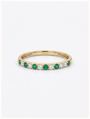 James Moore & Co 9ct Yellow Gold Diamond .10ct Emerald Eternity Ring G40982-16