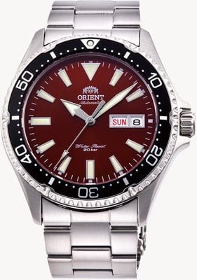 Orient Mako III Mechanical (42mm) Red Dial / Stainless Steel RA-AA0003R39B