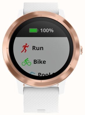 Garmin Vivoactive 3 HR Multisport Tracker White Rubber Rose Gold 010-01769-05