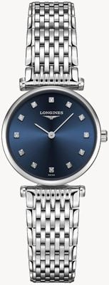 LONGINES La Grande Classique De Longines Diamond (24mm) Blue Sunray Dial / Stainless Steel Bracelet L42094976