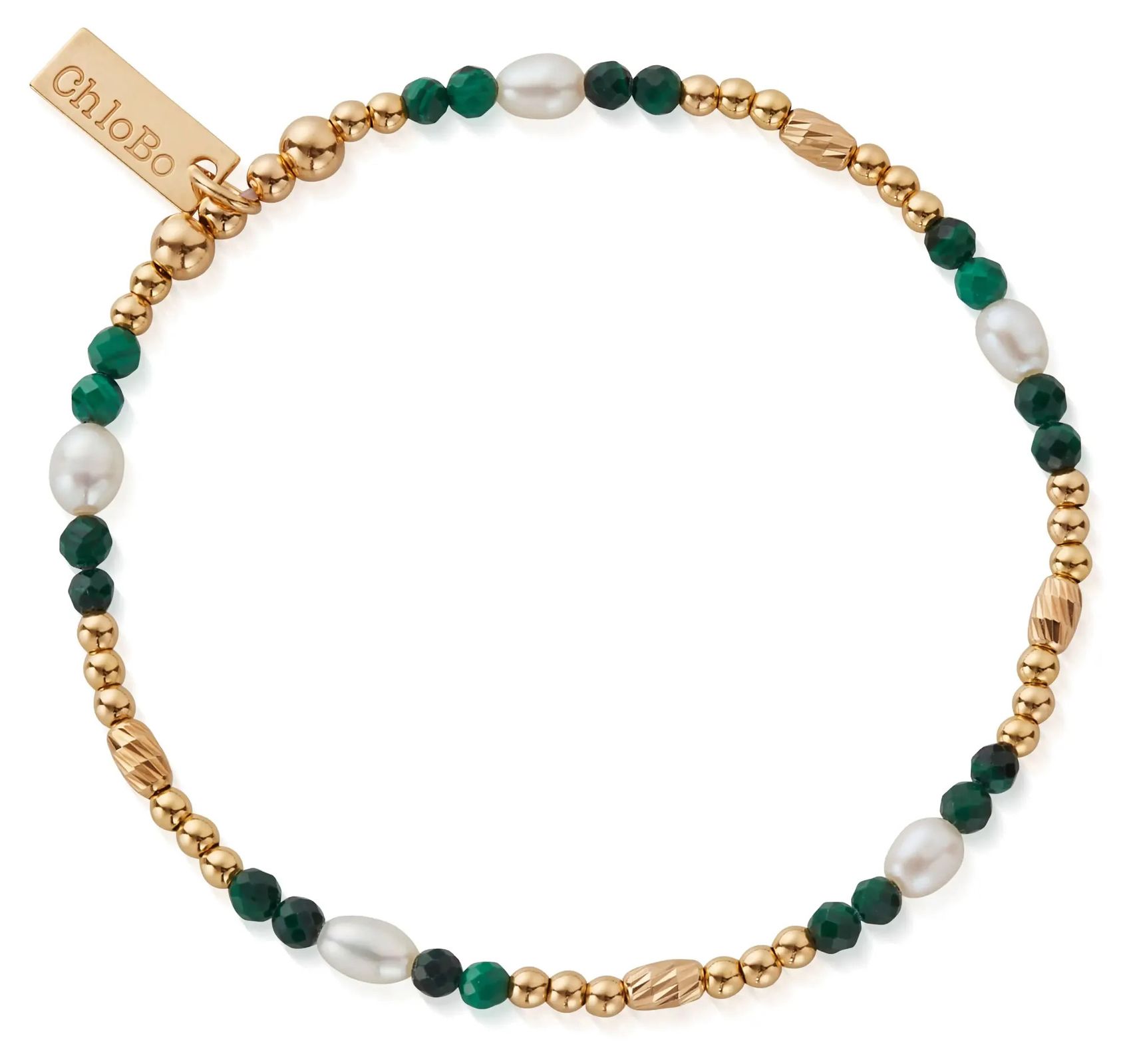 ChloBo GBMRPBC Pearl and Malachite INNER WISDOM Bracelet - Jewellery