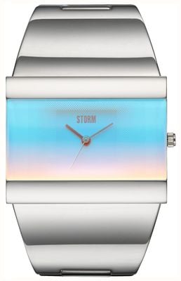 STORM Starletti Lazer Aqua (38mm) Blue Rectangular Dial / Stainless Steel Bracelet 47313/AQ