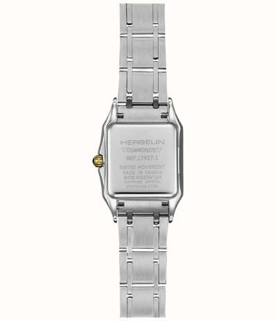 Herbelin Luna Diamond Quartz (24mm) Silver Guilloché Dial / Two-Tone Stainless Steel Bracelet 17457BT62Y01 - alternate view 3