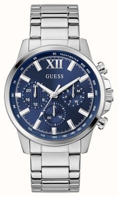 Guess WALKER Multifunction (44mm) Blue Sunray Dial / Stainless Steel Bracelet GW0900G4