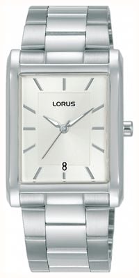 Lorus Women's Classic (29mm) White Rectangular Dial / Stainless Steel Bracelet RH937RX9