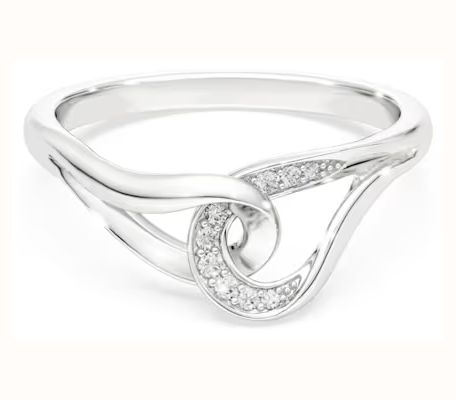 Swarovski Classica ring, Round cut, Interlocking, White, Sterling silver 5745563