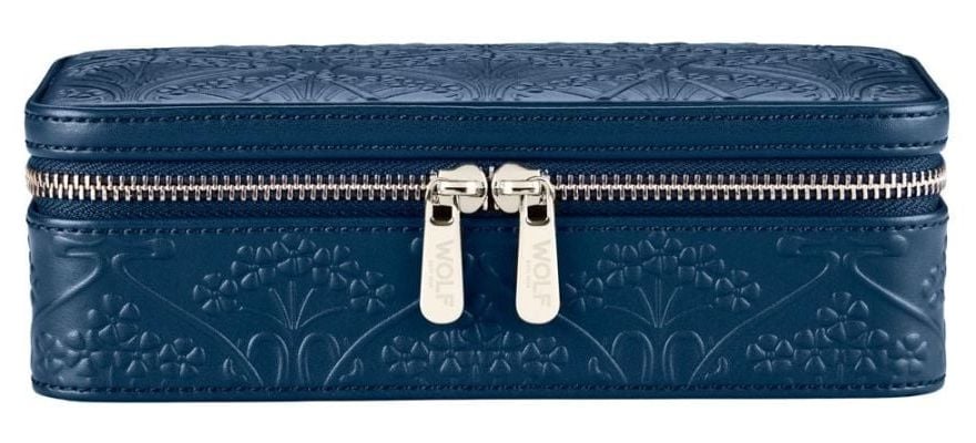 WOLF 381217 Liberty Medium Zip Case - Navy Jewellery