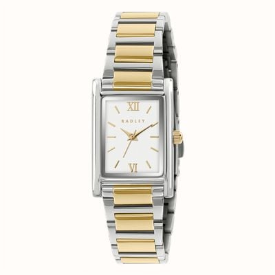 Radley Women's (21.2mm) White Rectangular Dial / Two-Tone Stainless Steel Bracelet RY4647