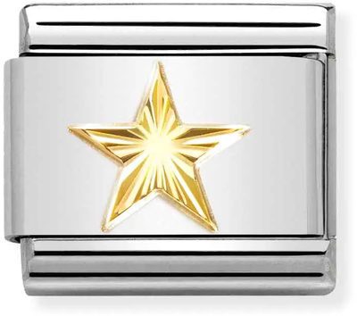 Nomination Classic Star 18ct Gold & Steel Charm 030149/55